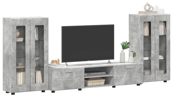 TV szekrény garnitúra fiókkal FLORIN 3 pcs Beton Szürke Faanyag