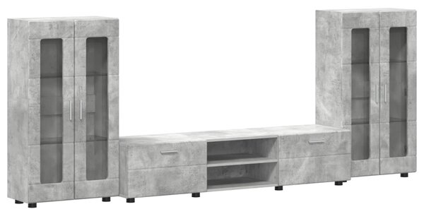 TV szekrény garnitúra fiókkal FLORIN 3 pcs Beton Szürke Faanyag