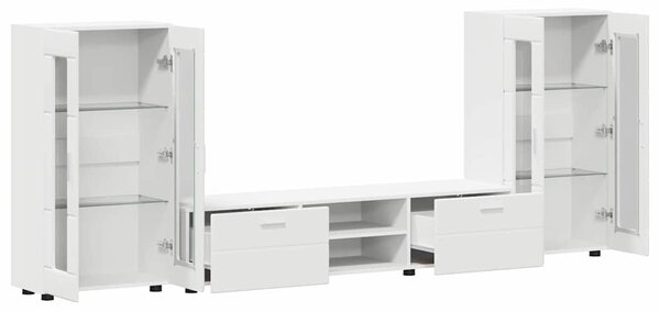 TV szekrény garnitúra fiókkal FLORIN 3 pcs Fehér Faanyag