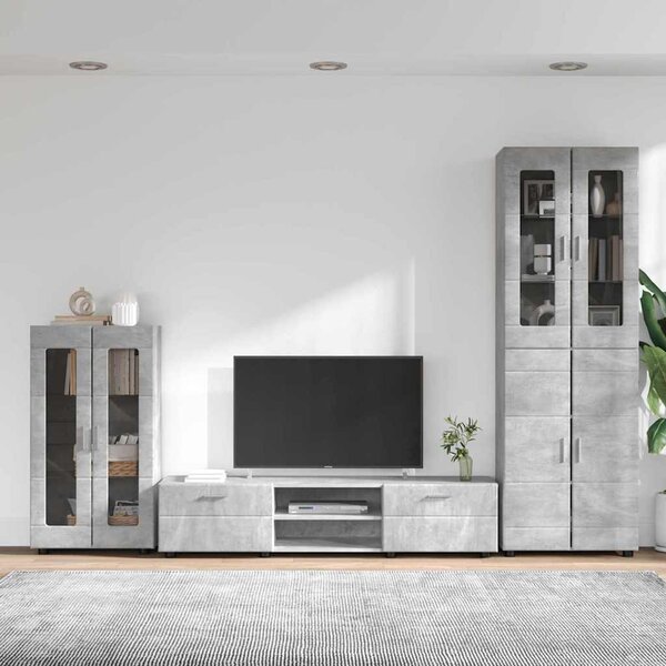 TV szekrény garnitúra FLORIN 3 db 150 x 39 x 30 cm Beton Szürke