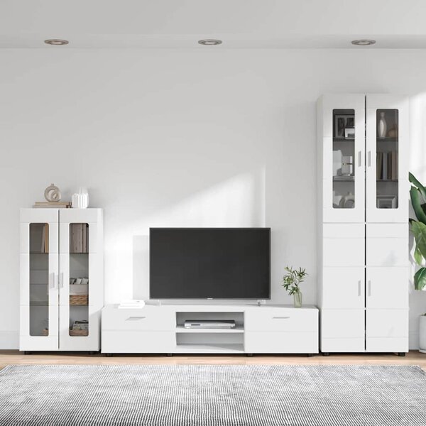 TV szekrény garnitúra FLORIN 3 db Fehér Szerelt Fa