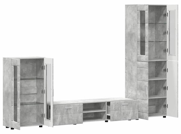 TV szekrény garnitúra FLORIN 3 db 150 x 39 x 30 cm Beton Szürke