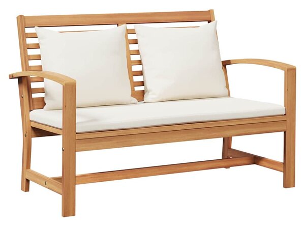 Pad párnával Barna és Krém 110 x 66 x 76 cm Tömör Teakfa