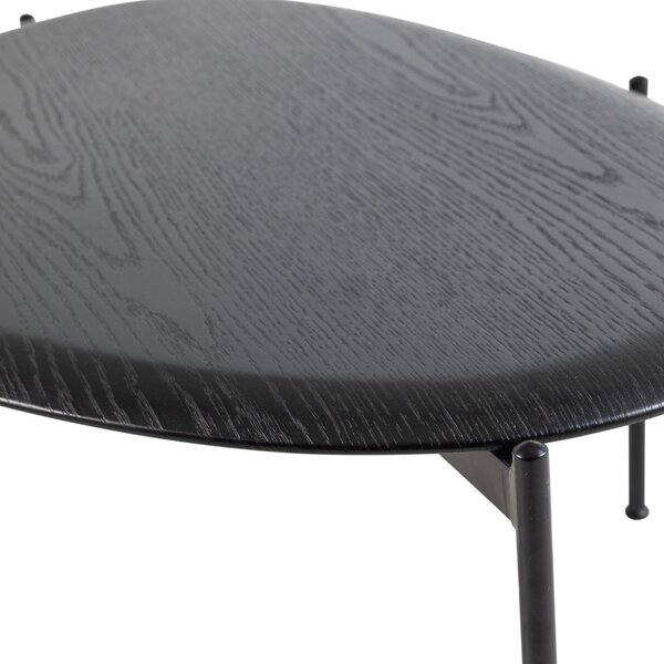 Fekete dohányzóasztal 67x92 cm Kota – WOOOD