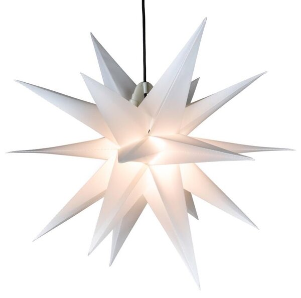 Karácsonyi csillag időzítővel 1 LED - 55 cm fehér