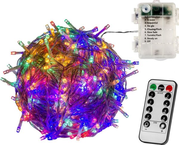 VOLTRONIC® Fényfüzér 5 m 50 LED színes elemes
