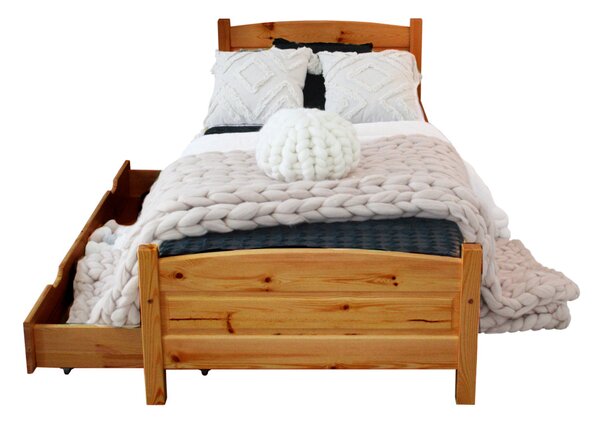 JOANA magasított ágy + matrac + ágyrács AJÁNDÉK, 90x200 cm, éger-lakk