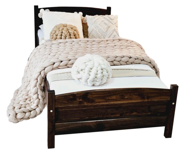 JOANA magasított ágy + matrac + ágyrács AJÁNDÉK, 90x200 cm, dió-lakk