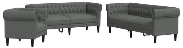 Nappali Kanapé 3 pcs Sötétszürke 201,5 x 74,5 x 74,5 cm szövet