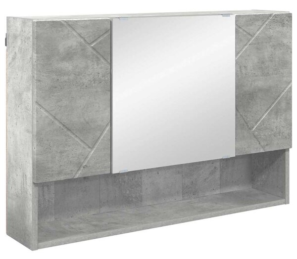 Fürdőszoba bútor szett 4 db Beton Szürke 35 x 30 x 192 cm
