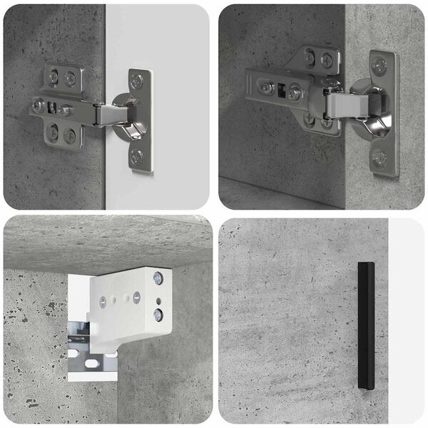 Fürdőszoba bútor szett 4 db Beton Szürke 35 x 30 x 192 cm