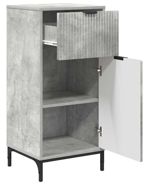 Fürdőszoba bútor szett 2 pcs Beton Szürke Mérnöki fa és fém