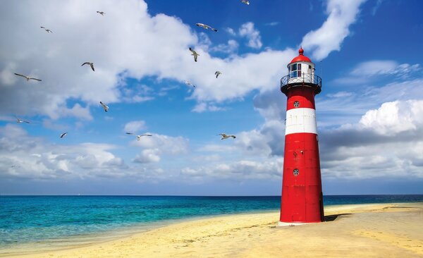 Poszter tapéta Sea lighthouse vlies 152,5 x 104 cm vlies 152,5 x 104 cm