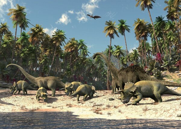 Poszter tapéta Dinoszauruszok vlies 152,5 x 104 cm vlies 152,5 x 104 cm