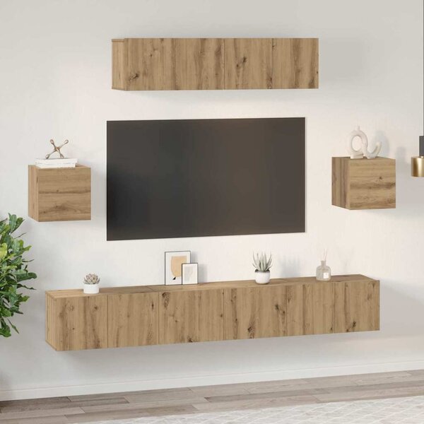 TV szekrény garnitúra 7 db Artisan tölgy Szerelt Fa