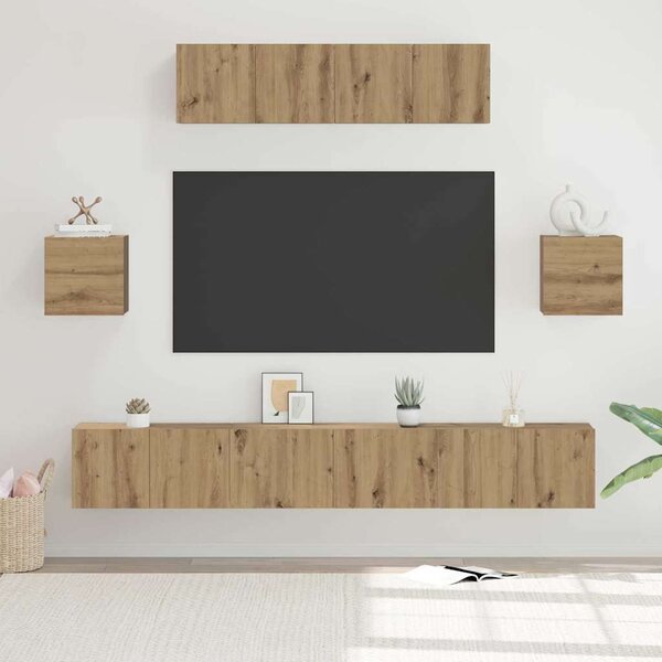 TV szekrény garnitúra 7 db Artisan tölgy Szerelt Fa