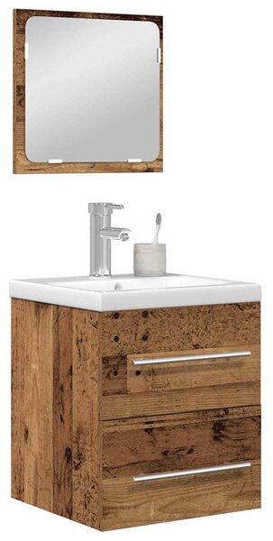 Fürdőszoba bútor szett 2 pcs Régi fa 41 x 38.5 x 48 cm Faanyag