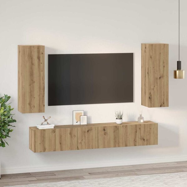 TV szekrény garnitúra 5 db Artisan tölgy Szerelt Fa