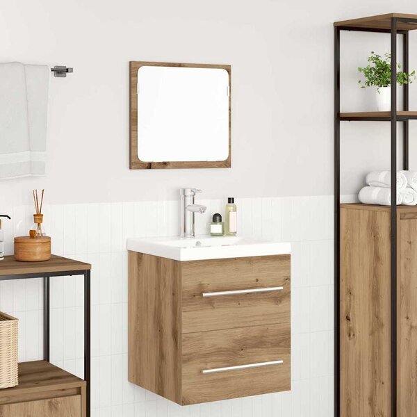 Fürdőszoba bútor szett fiókkal 2 pcs Fekete tölgy Faanyag