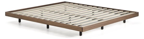 Barna nyírfa franciaágy ágytámla nélkül, ágyráccsal 160x200 cm Norlen – Kave Home