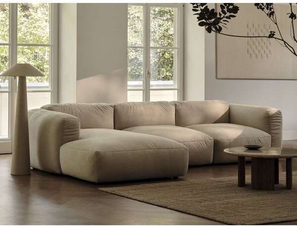 Bézs moduláris sarokkanapé (jobb oldali) Martina – Micadoni Home
