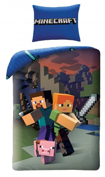 Minecraft ágyneműhuzat Steve and Alex 140×200cm, 70×90 cm