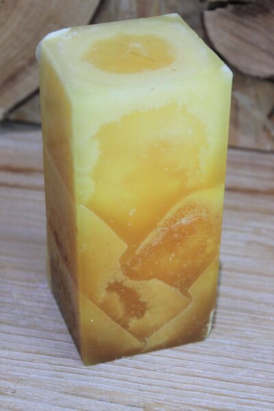 Sárga Citrus illatgyertya 14,5cm