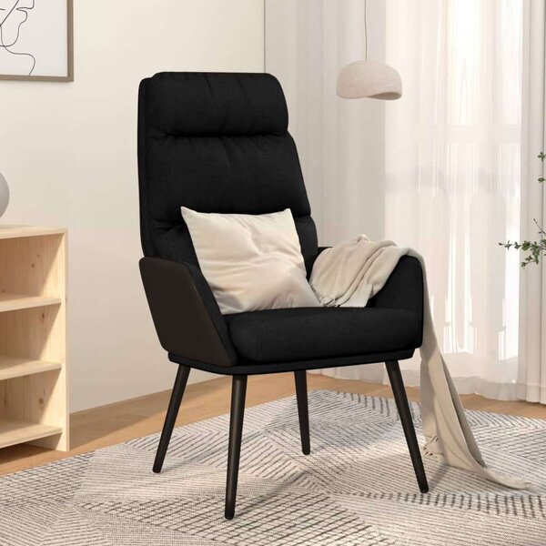 VidaXL Fekete Szövet Pihenőfotel - 70x77x98 cm