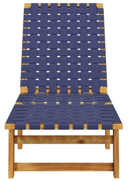 VidaXL Akácfa Napozóágy - Sötétkék Szövet - 157cm