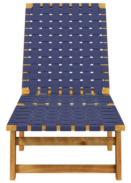 VidaXL Akácfa Napozóágy - Sötétkék Szövet - 157cm
