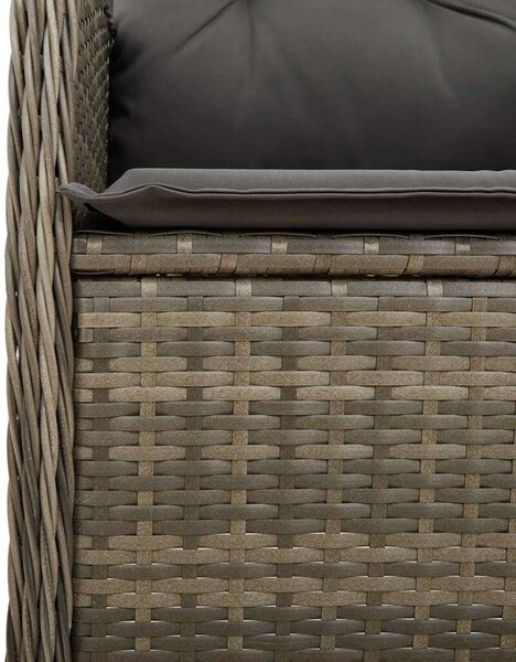 VidaXL Polyrattan Kerti Bútor - 8 Személyes Bisztró Szett - Szürke