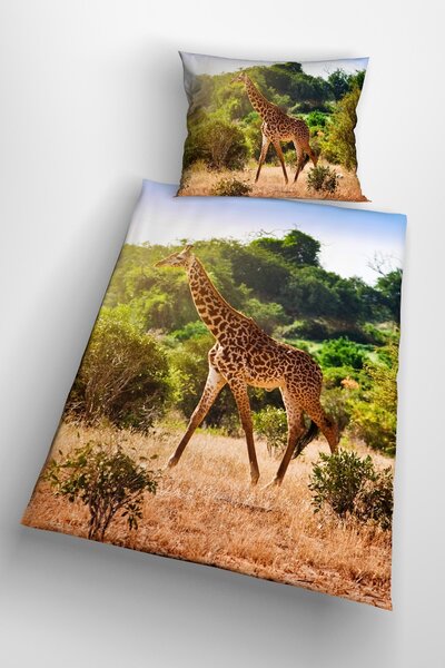 Glamonde 3d ágyneműhuzat Giraffa cipzárral 140×200 cm