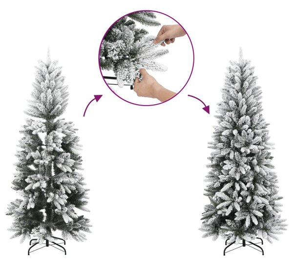 PVC és polietilén műkarácsonyfa pelyhes hóval 120 cm