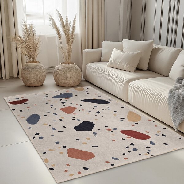 Krémszínű mosható szőnyeg 60x100 cm Cracked Terrazzo – Mila Home