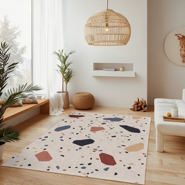 Krémszínű mosható szőnyeg 60x100 cm Cracked Terrazzo – Mila Home