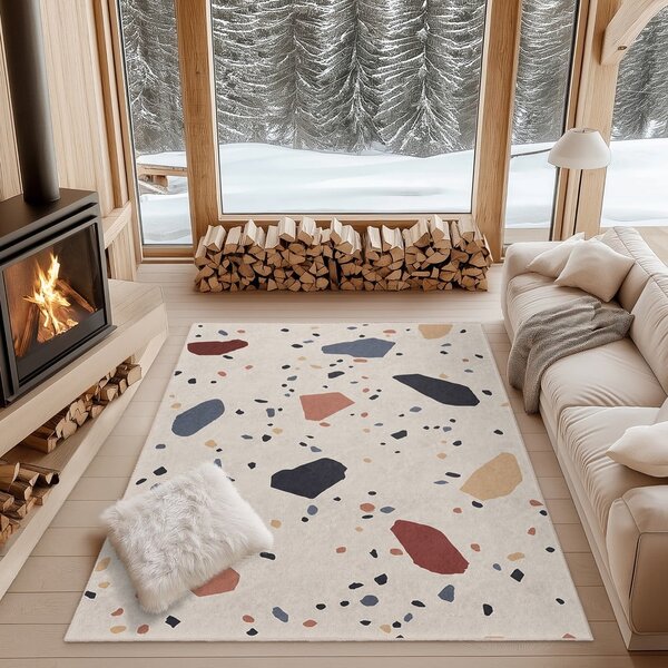 Krémszínű mosható szőnyeg 60x100 cm Cracked Terrazzo – Mila Home