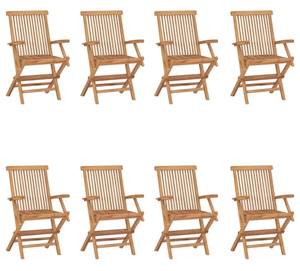 VidaXL 8 db tömör tíkfa összecsukható kerti szék