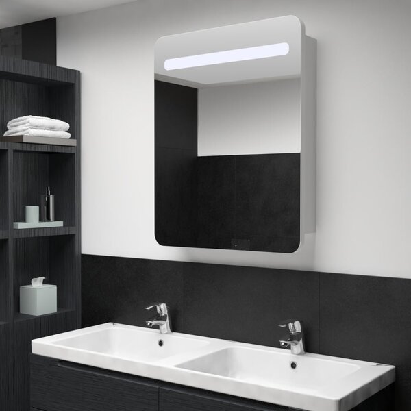 VidaXL tükrös fürdőszobaszekrény LED világítással 60 x 11 x 80 cm