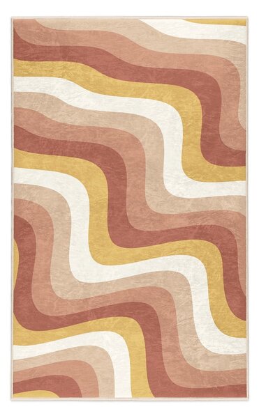 Okkersárga-törtrózsaszín mosható szőnyeg 60x100 cm Creamy Strawberry Swirl – Mila Home