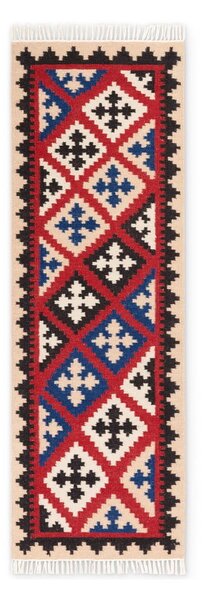 Piros kétoldalas kézi szövésű gyapjú futószőnyeg 60x190 cm Kamal Rami – Nouristan