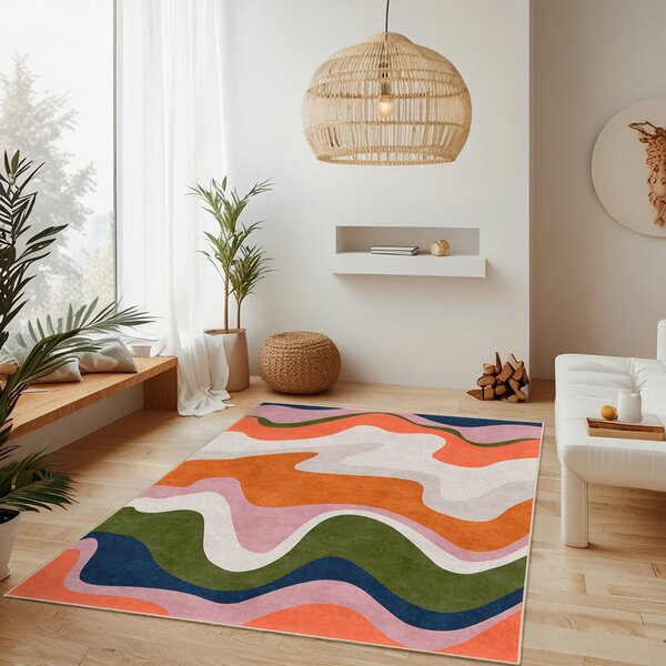 Narancssárga mosható szőnyeg 120x180 cm Squiggly Orange – Mila Home