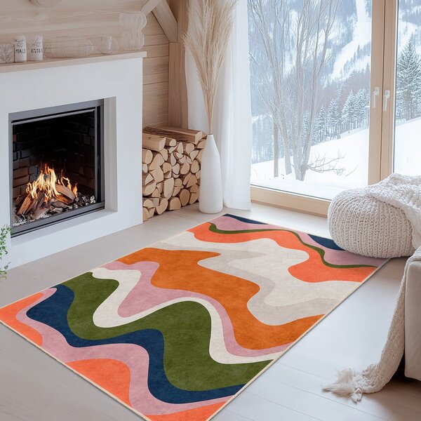 Narancssárga mosható futószőnyeg 60x230 cm Squiggly Orange – Mila Home