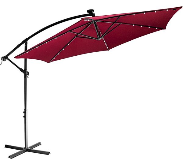 STILISTA Kerti napernyő fogantyúval LED 350 cm piros