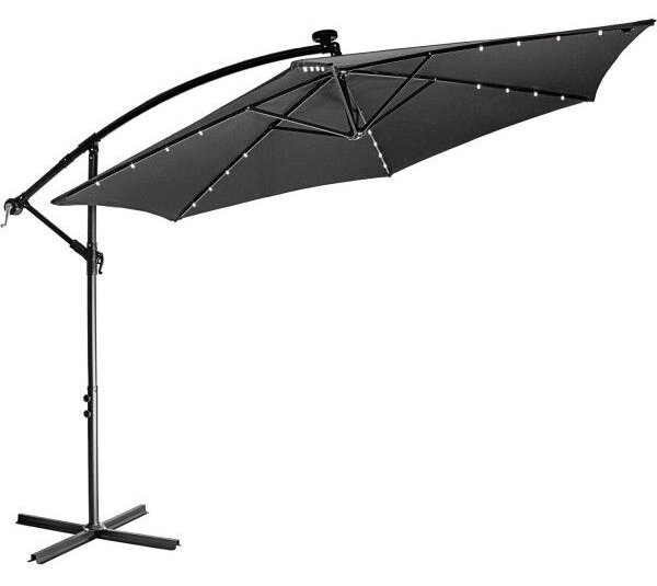 STILISTA Kerti napernyő fogantyúval LED 350 cm antracit