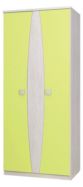 SPARTAN 2D szekrény, 193x80x50 cm, santana tölgy/zöld