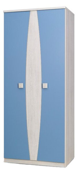 SPARTAN 2D szekrény, 193x80x50 cm, santana tölgy/kék