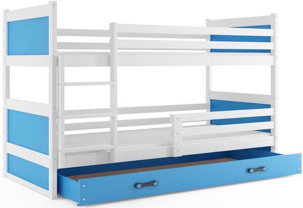 FIONA 2 COLOR emeletes ágy, 90x200 cm, fehér/égszínkék