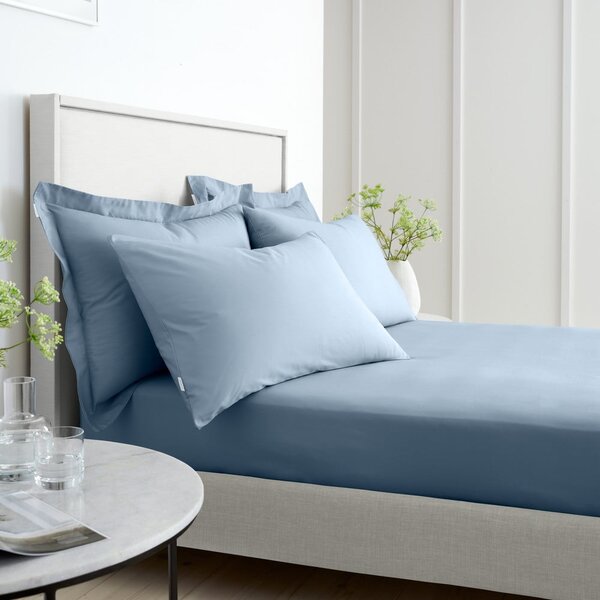Kék gumis pamut-perkál lepedő 90x190 cm Cotton Percale – Bianca