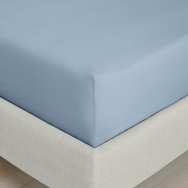 Kék gumis pamut-perkál lepedő 90x190 cm Cotton Percale – Bianca