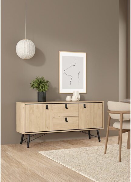 Natúr színű komód tölgyfa dekorral 150x72x40 cm Ry – Tvilum